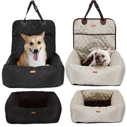 Dog Car Seat & Bed | Foldable Pet Seat for Cars