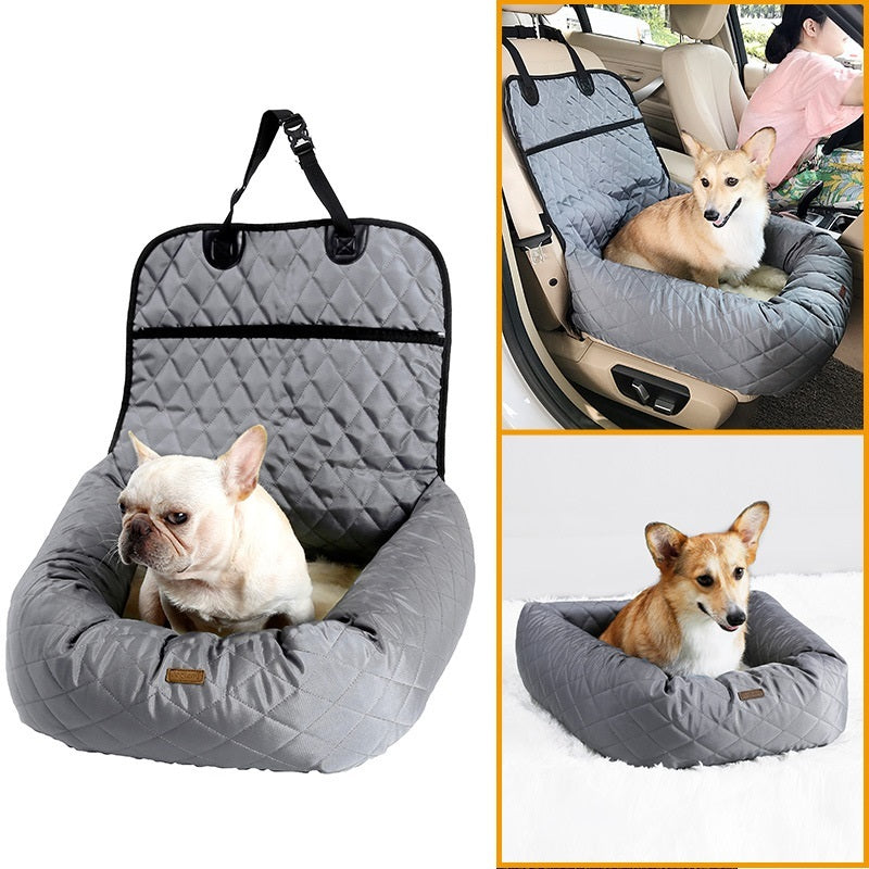 Dog Car Seat & Bed | Foldable Pet Seat for Cars